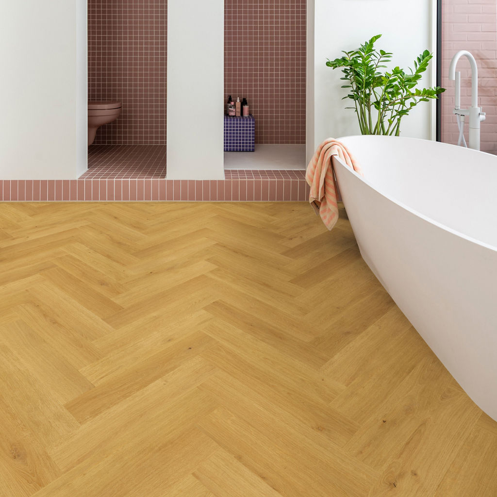 Quick-Step Impressive Design Cumin Oak Herringbone Laminate Flooring - IMD8247