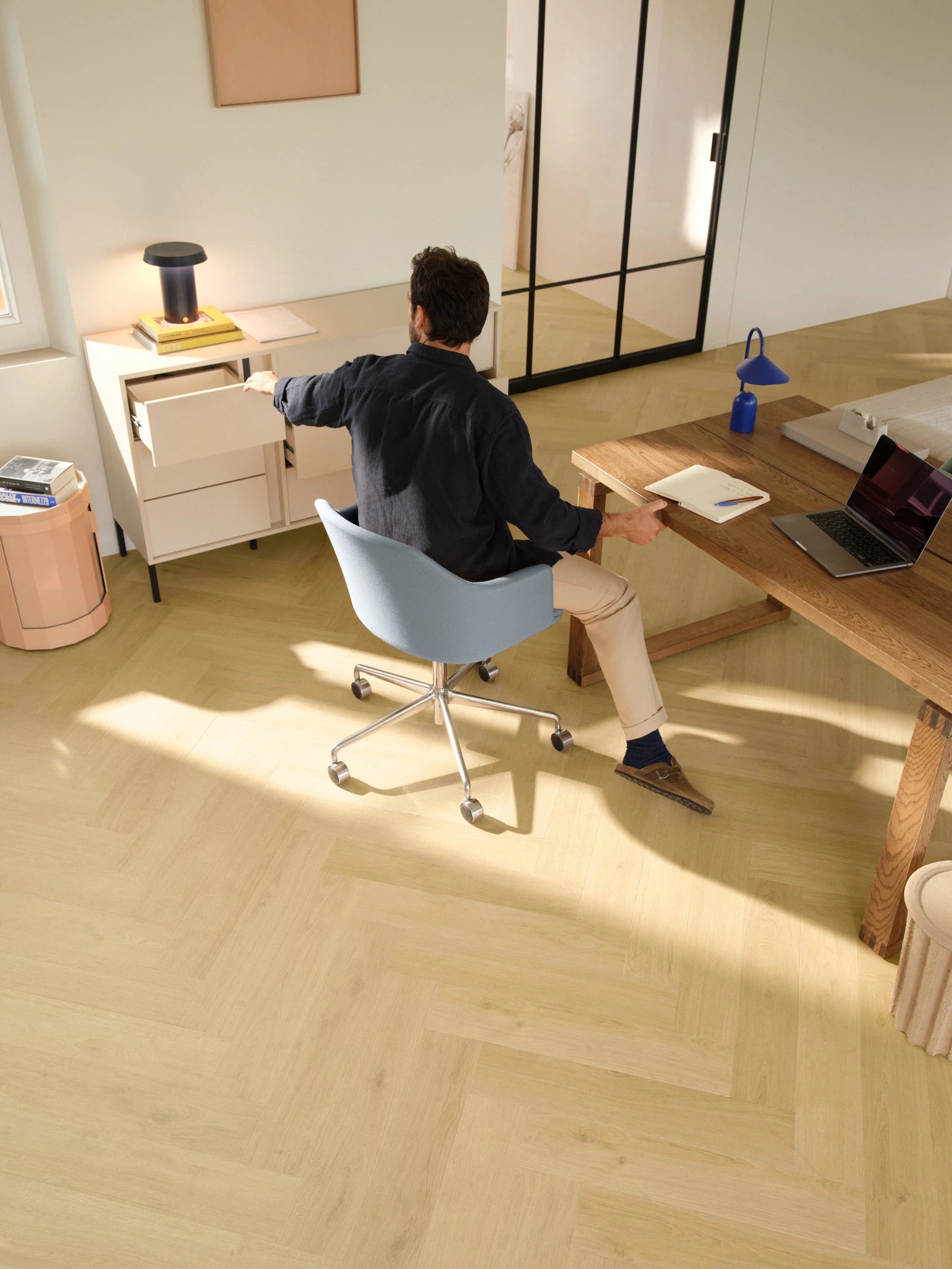 Quick-Step Impressive Design Nutmeg Oak Herringbone Laminate Flooring - IMD8243