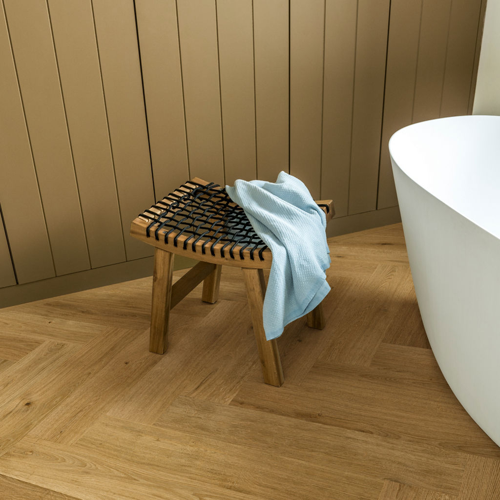 Quick-Step Impressive Design Cinnamon Oak Herringbone Laminate Flooring - IMD8244